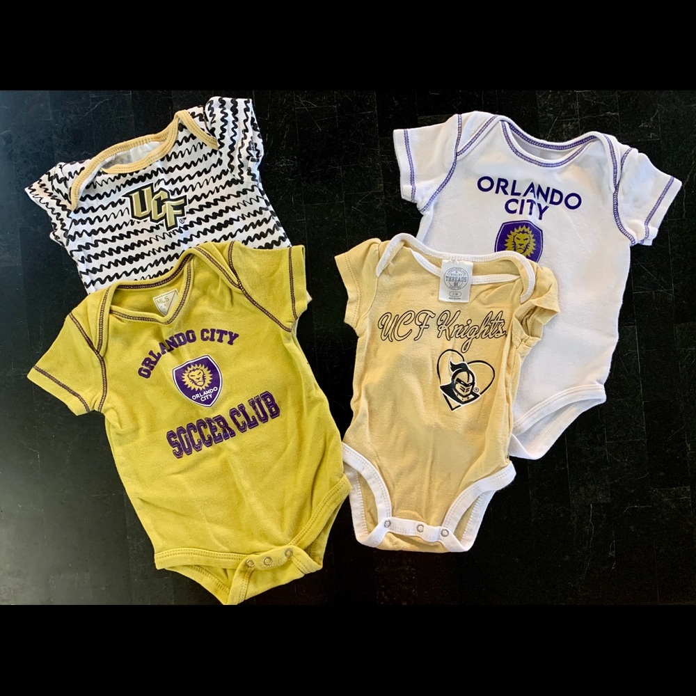4 Pieces Baby Clothes Orlando City and UCF Knights